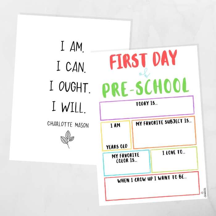 First Day Of School Printable Pack Homeschool Compass