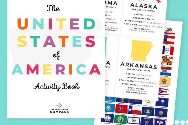 free 50 states printable activity book homeschool compass